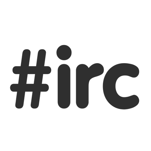 Bold '#IRC' text on a white background, symbolizing the enduring legacy of Internet Relay Chat and its impact on chatrooms, moderation, and digital communication