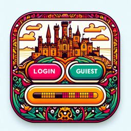Ornate button set against a Berwickshire landmark, offering options for members to login or guests to join the online chatroom discussions