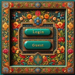 Indian floral design surrounding 'Login' and 'Guest' options for World of Chat's Pakistani and Asian chat rooms