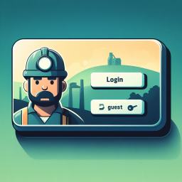 welcoming Rotherham miner with a helmet, inviting guests to enter the chat by clicking on the login box, bridging the gap to engaging discussions and community connection.