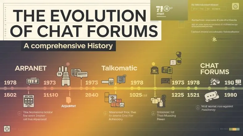 Timeline graphic showing the evolution of chat forums