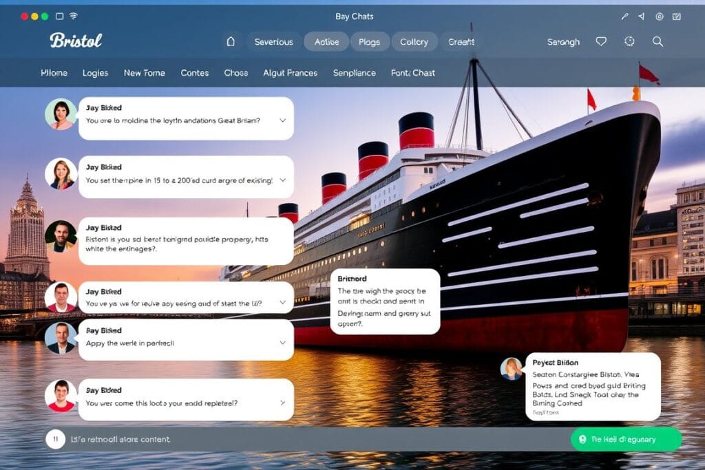 Bristol chat rooms interface showing active conversations