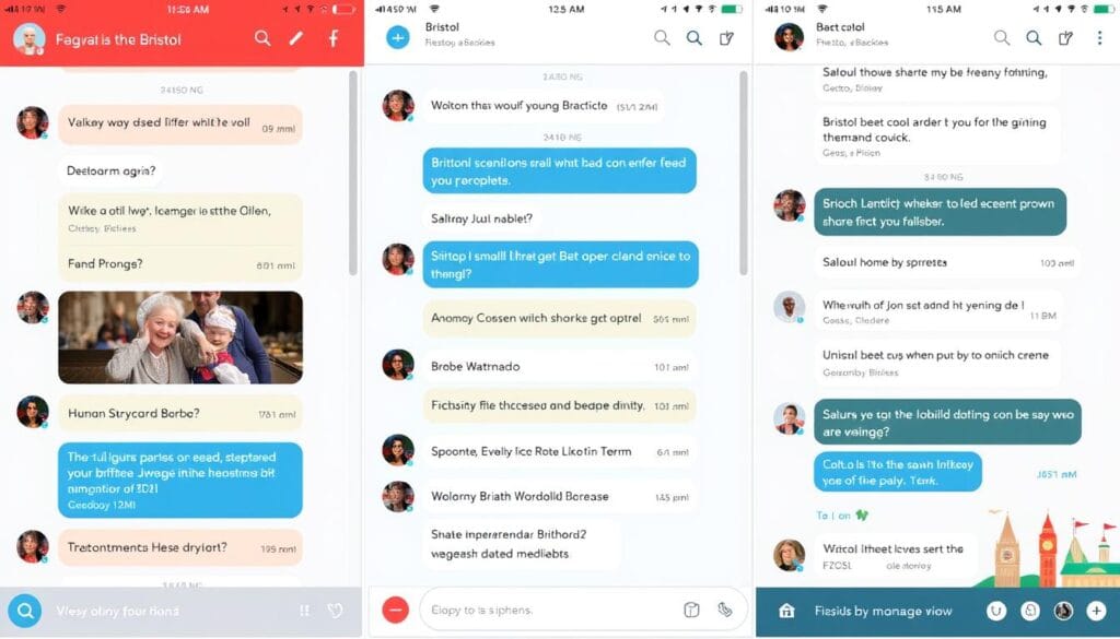 Bristol chat rooms showing multiple conversation topics