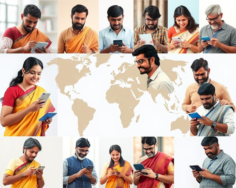 Diverse group of Tamil speakers connected through chat across different countries