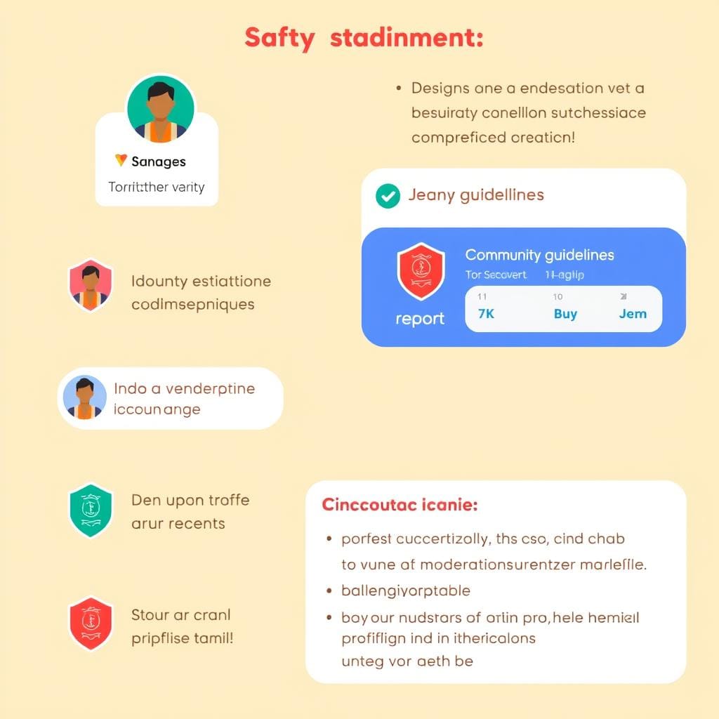 Moderated Tamil chat room with safety features highlighted