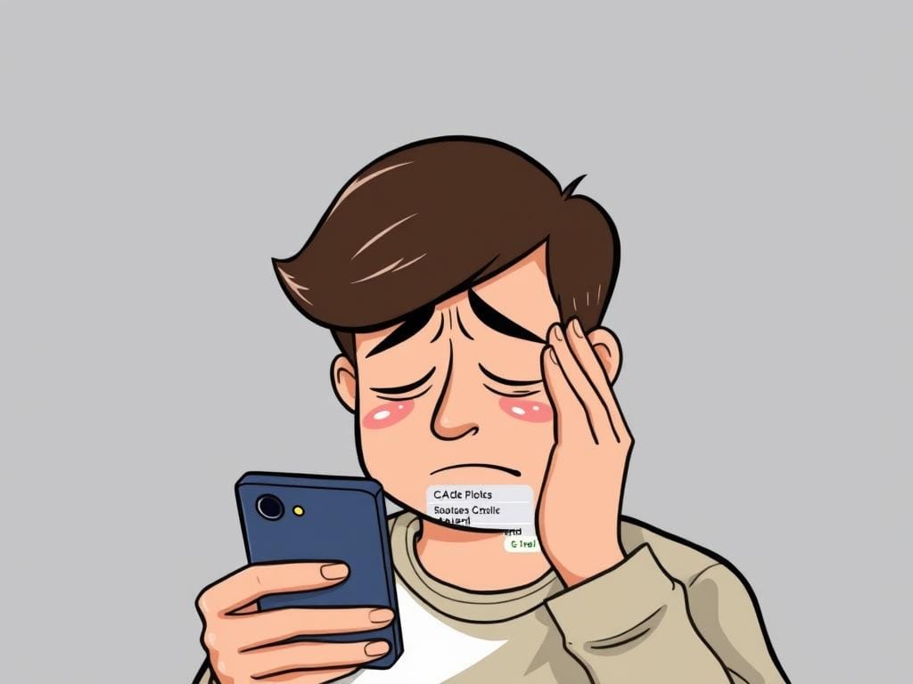 Person facepalming at their phone after sending an embarrassing message