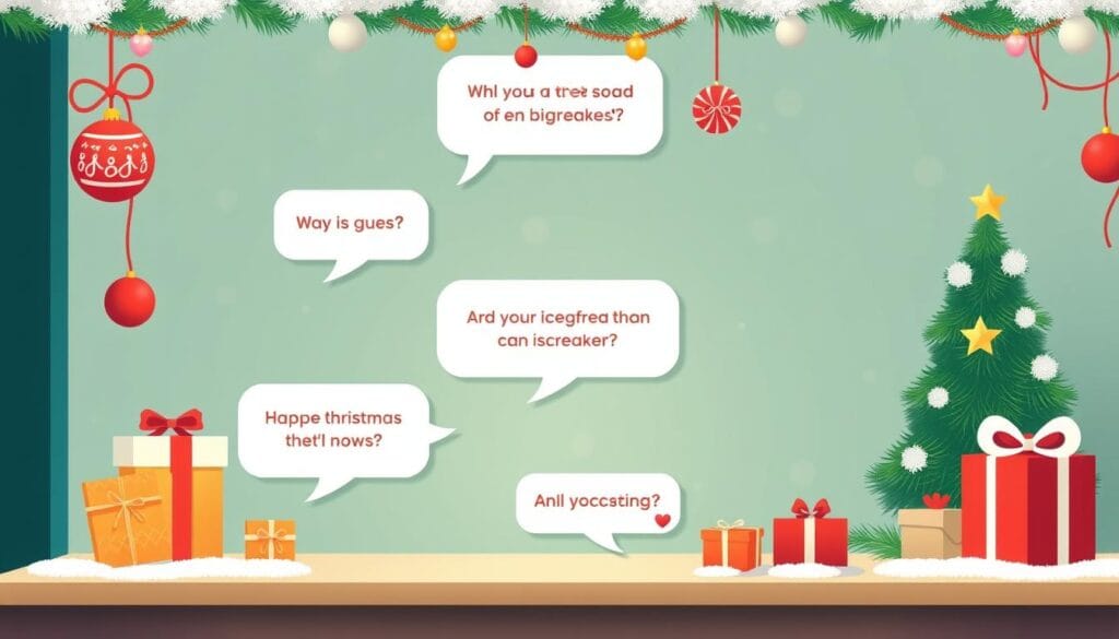 Christmas-themed chat room with seasonal icebreaker questions
