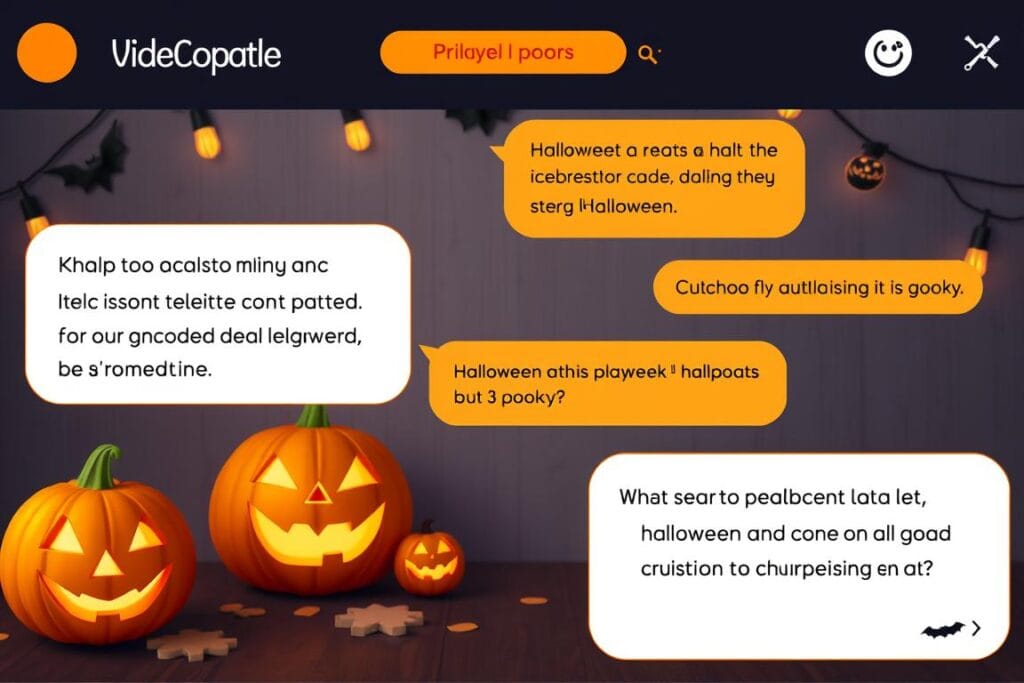 Halloween-themed chat room with spooky icebreaker questions