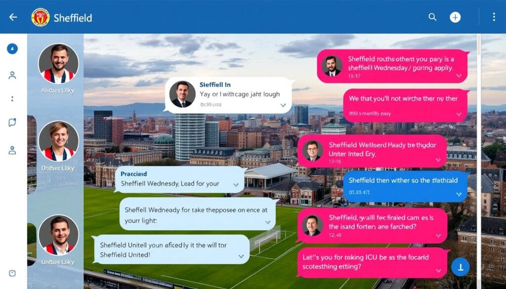 People from Sheffield chatting online about local football matches