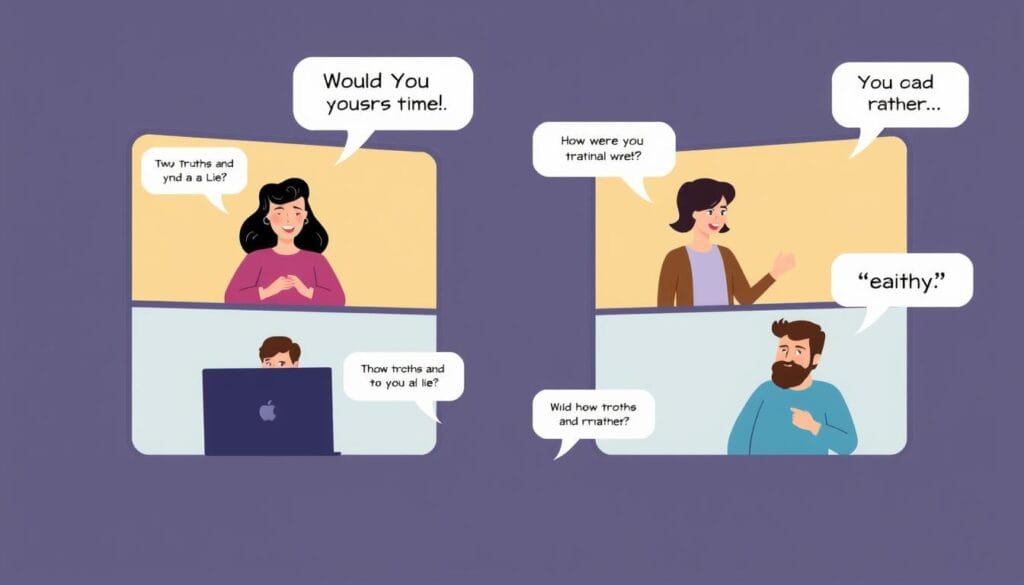 People playing chat room games together online