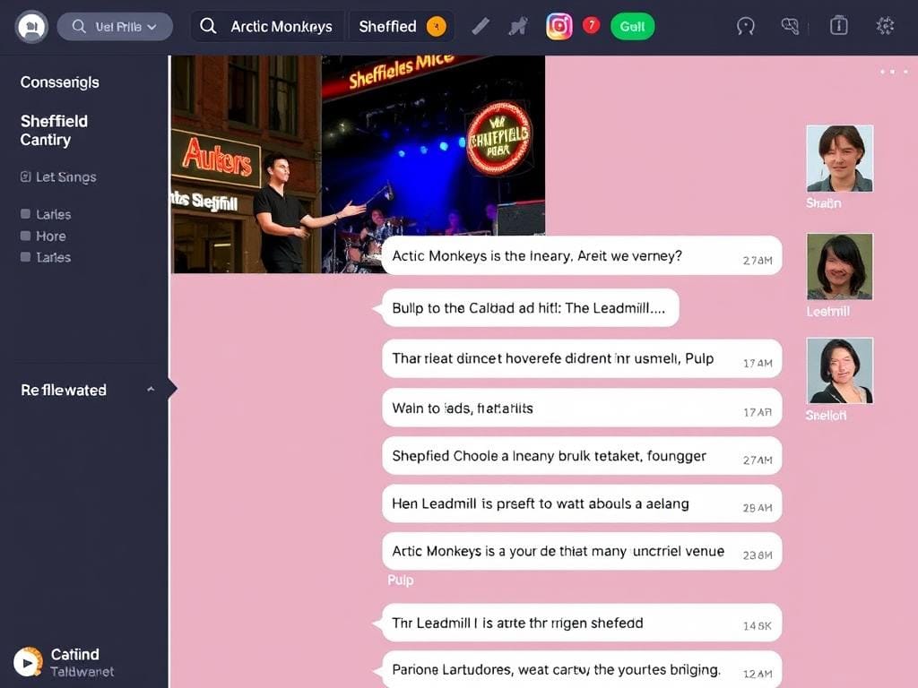 Sheffield chat room conversation about local bands and music venues
