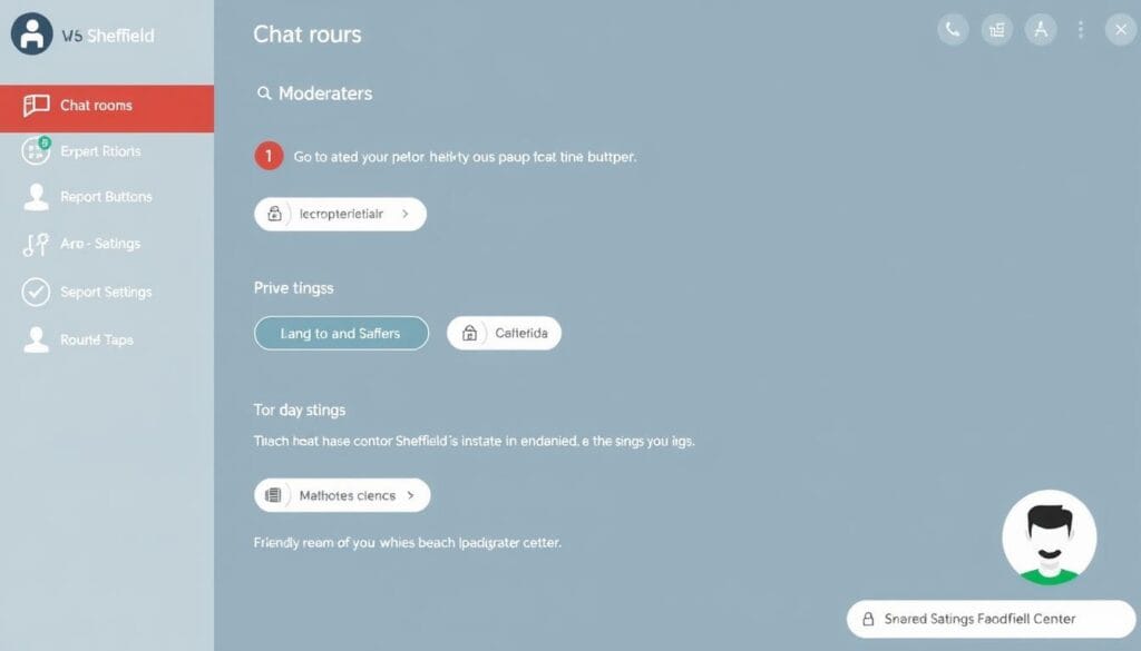 Sheffield chat room safety features and moderation tools