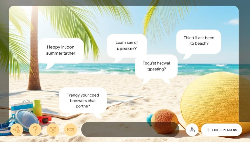 Summer-themed chat room with seasonal icebreaker questions