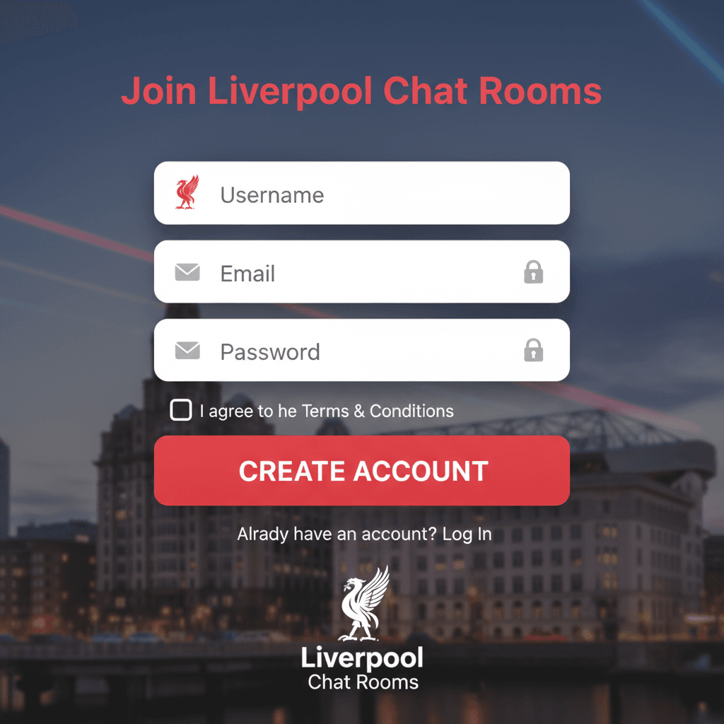 Creating an account on Liverpool Chat Rooms