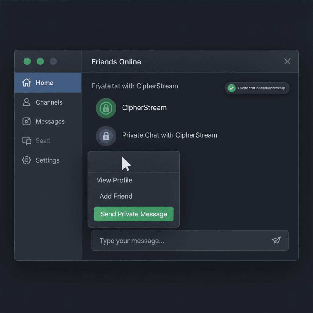 Durham chat rooms private messaging feature initiation