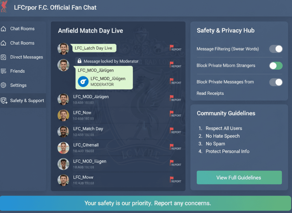 Liverpool Chat Rooms safety features and moderation tools