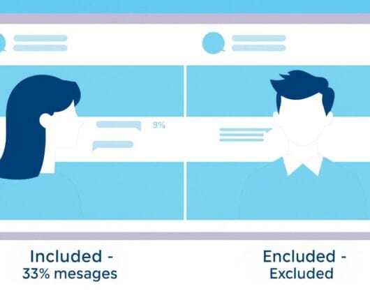 Research setup showing chat room experiment with included vs excluded participants