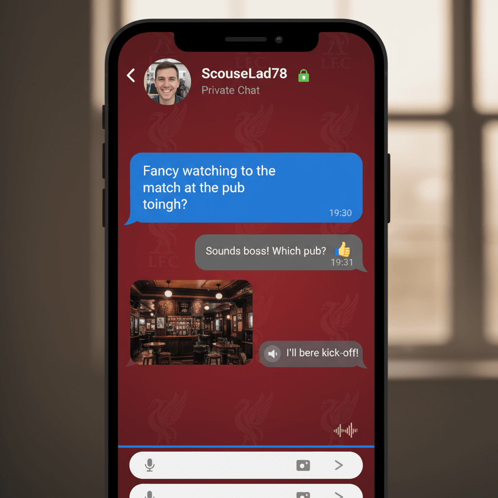 Using private messenger in Liverpool Chat Rooms
