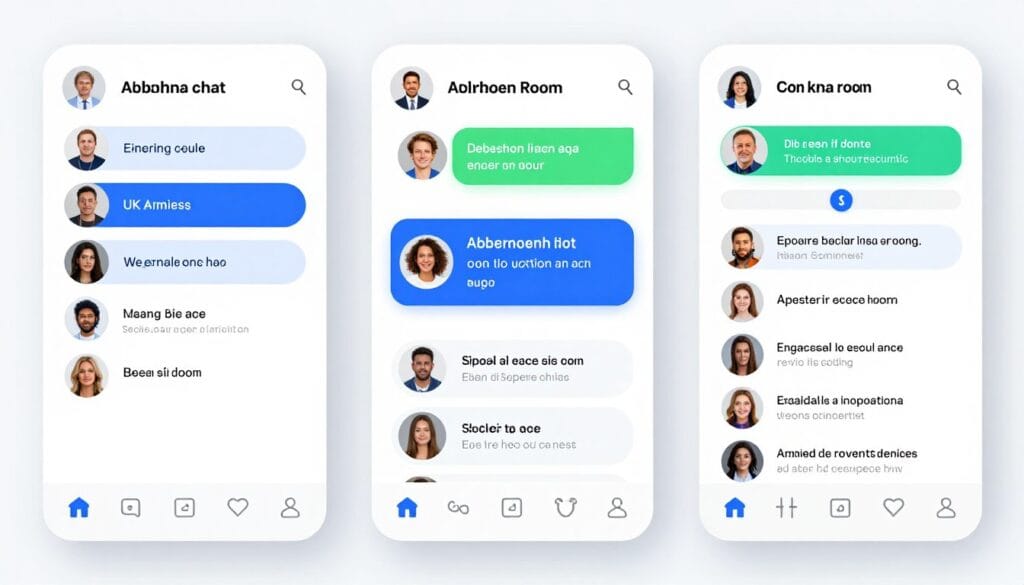 Different types of Aberdeen Chat Rooms showing various interfaces