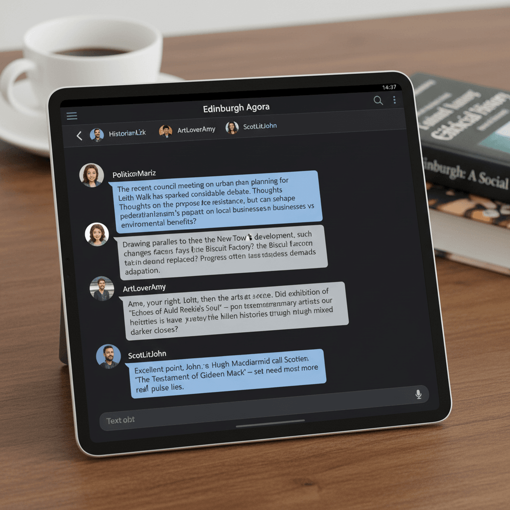 Discussion-focused Edinburgh chat room conversation