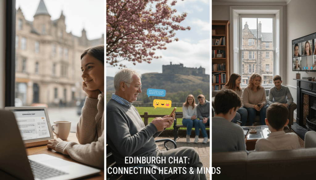 People enjoying meaningful conversations in Edinburgh chat rooms
