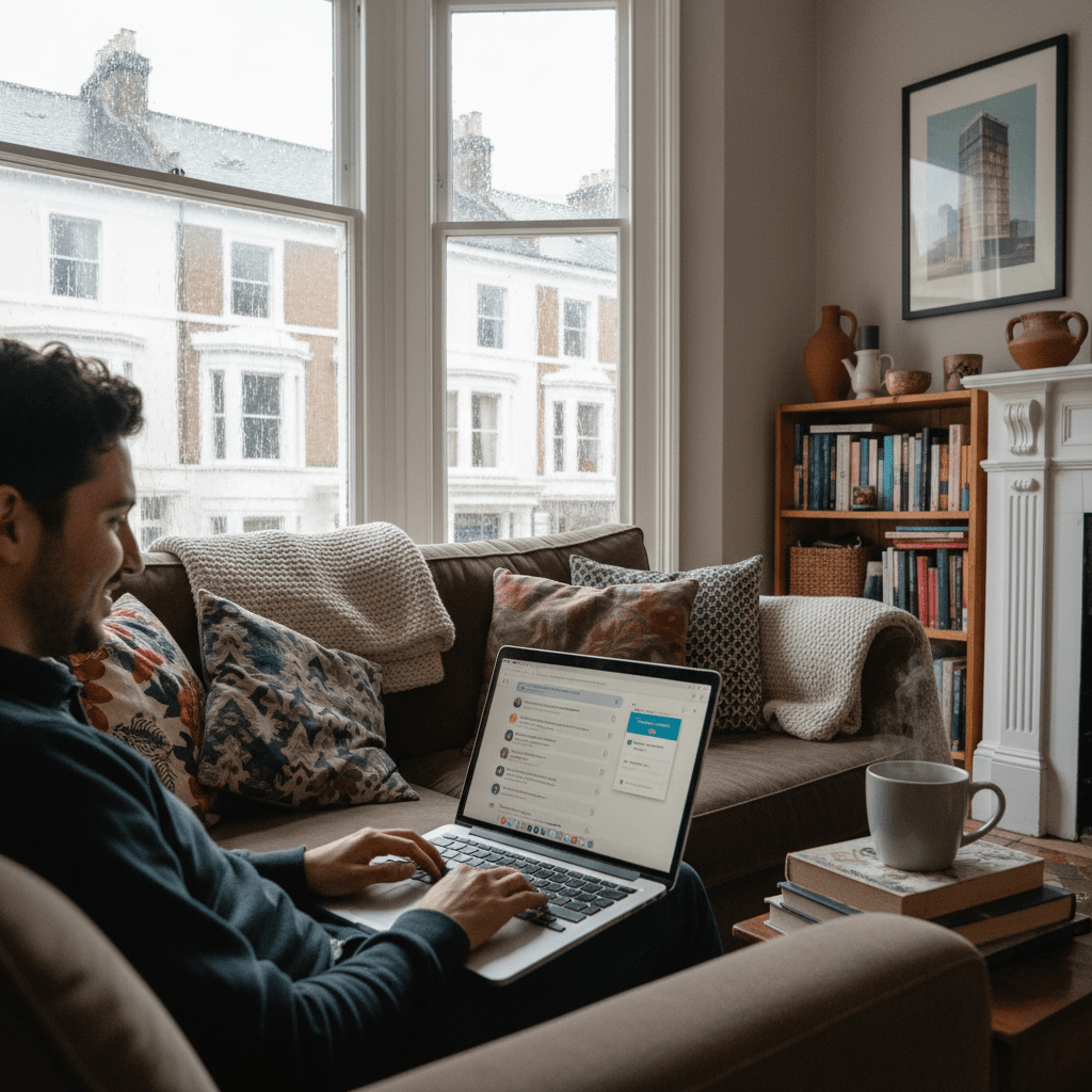 Person using anonymous chat features while enjoying Birmingham chat rooms