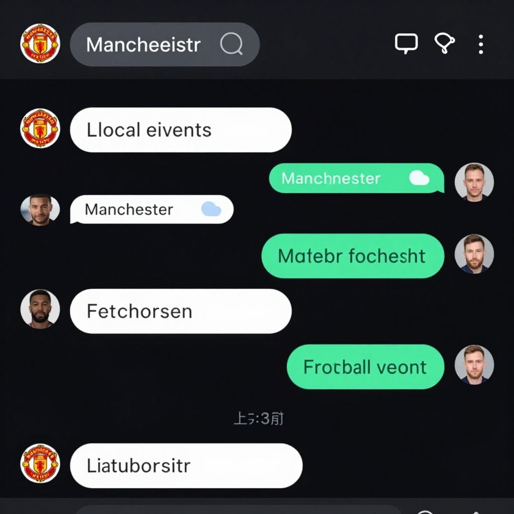 Screenshot of a Manchester Chat Room interface showing active conversations