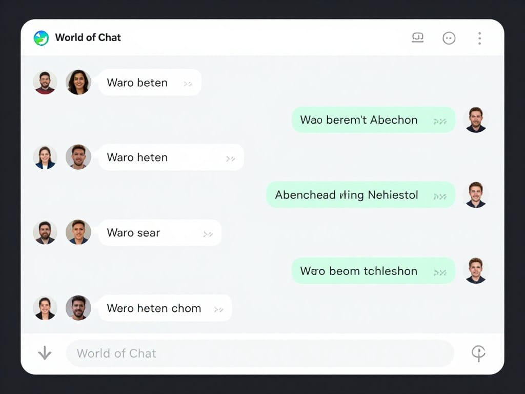 World of Chat Aberdeen room interface showing active conversation