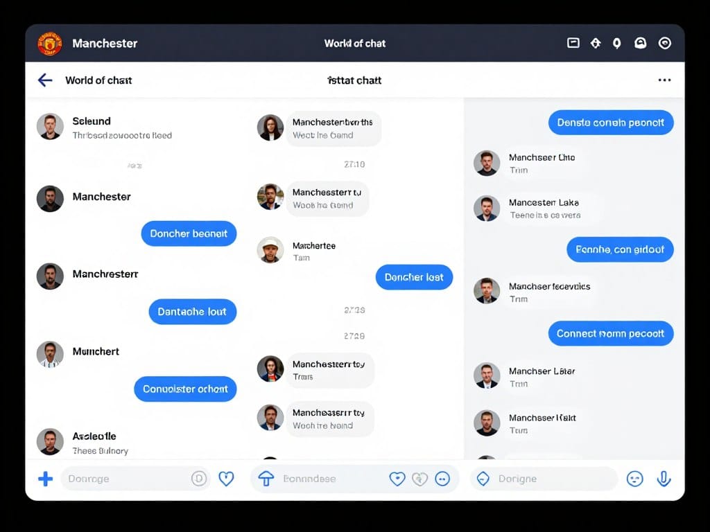 World of Chat Manchester interface showing active conversations