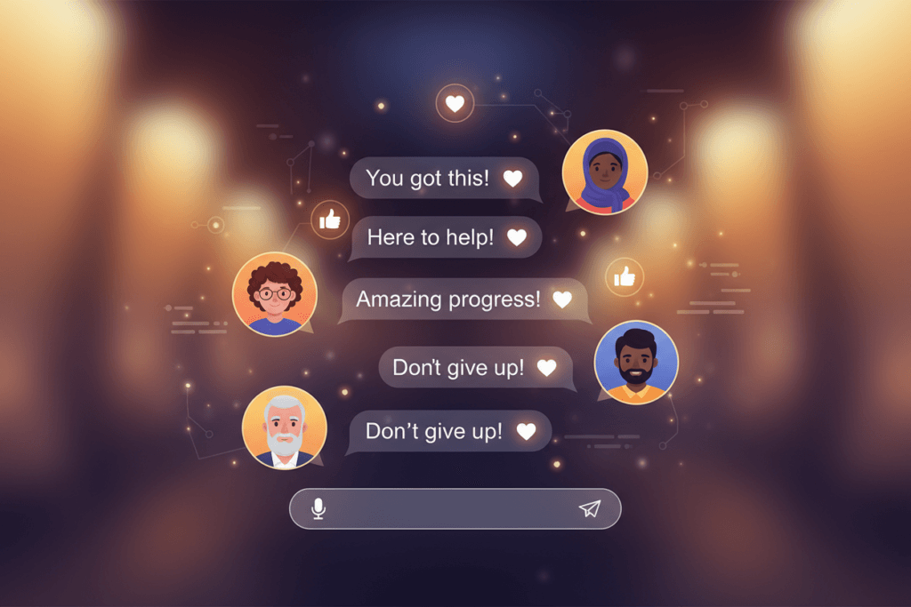 Active online community members supporting each other in dementia carer chat forum