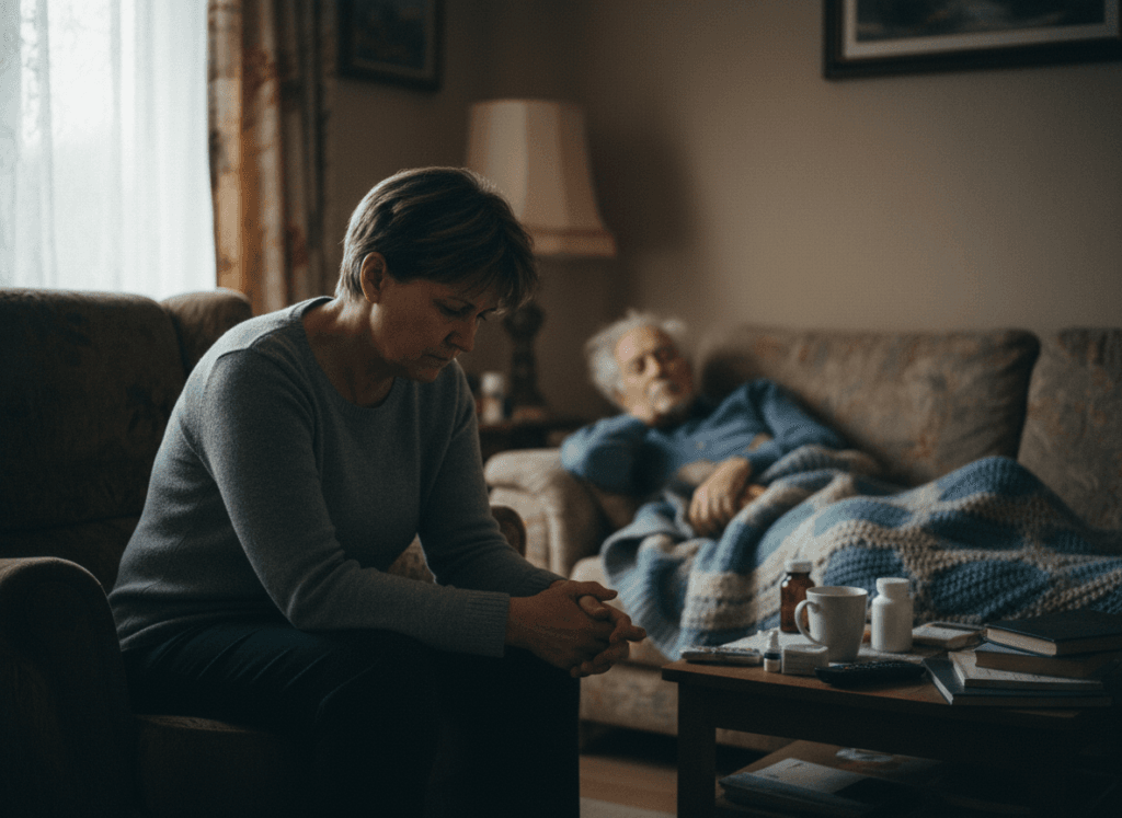 Carer experiencing isolation while caring for person with dementia at home