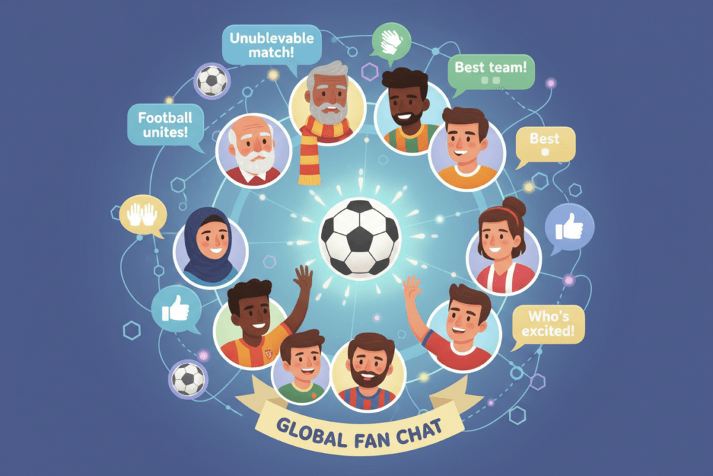 Community of football supporters chatting