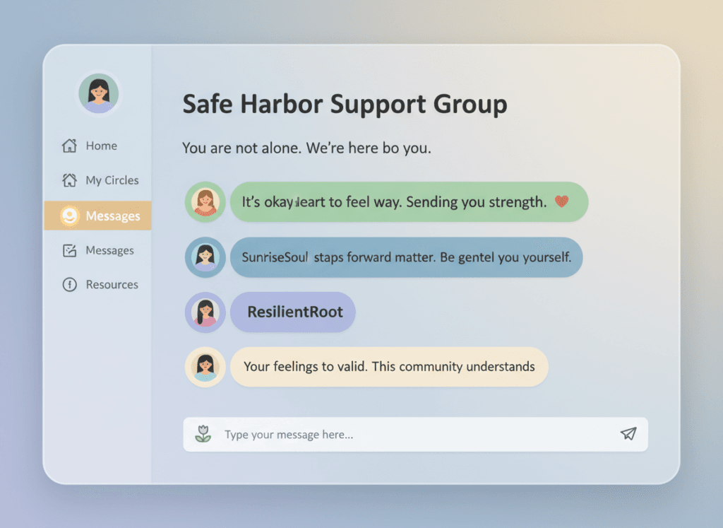 Depression support chat room welcoming environment