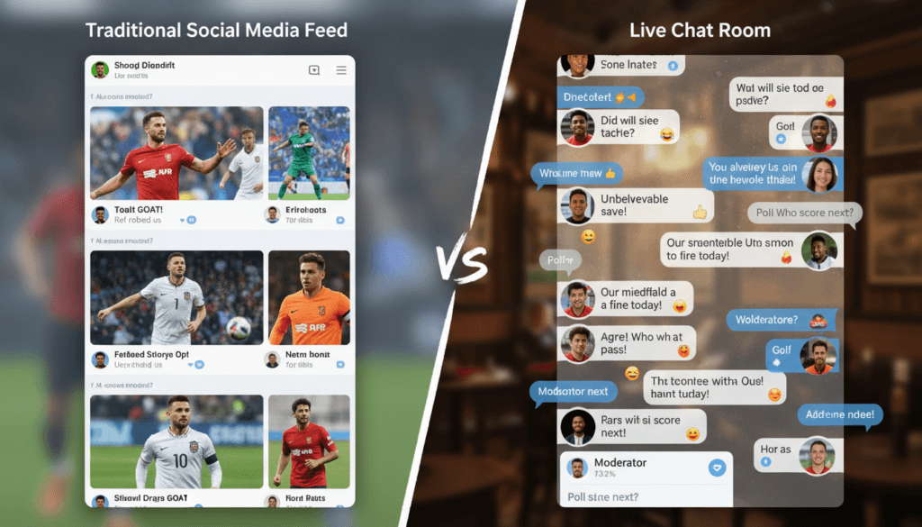 Football fans connecting through live chat