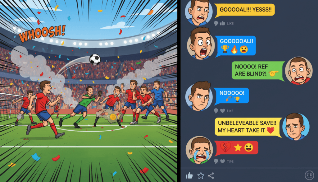 Live matchday football chat reactions