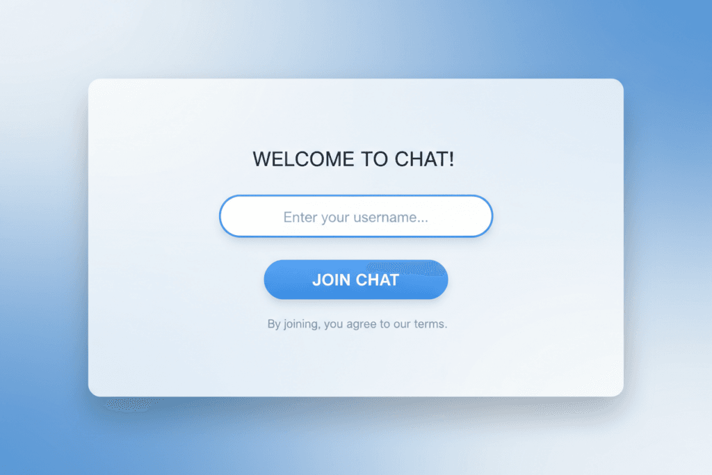Simple interface showing how to join depression and anxiety chat rooms