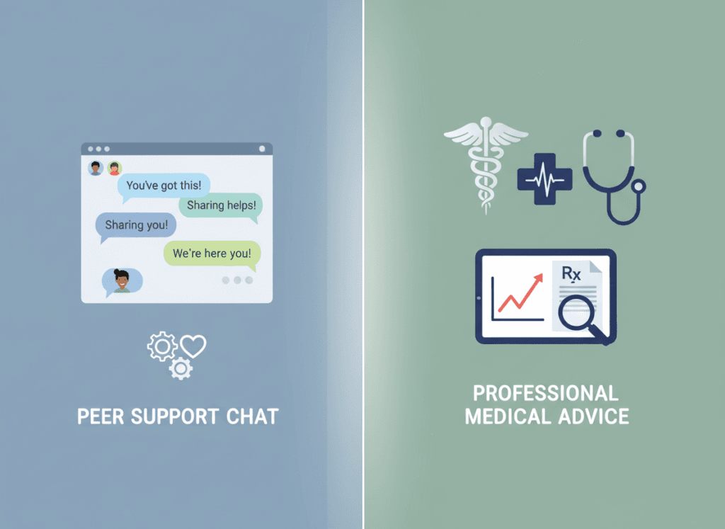 Understanding chat room support is not medical advice for dementia care