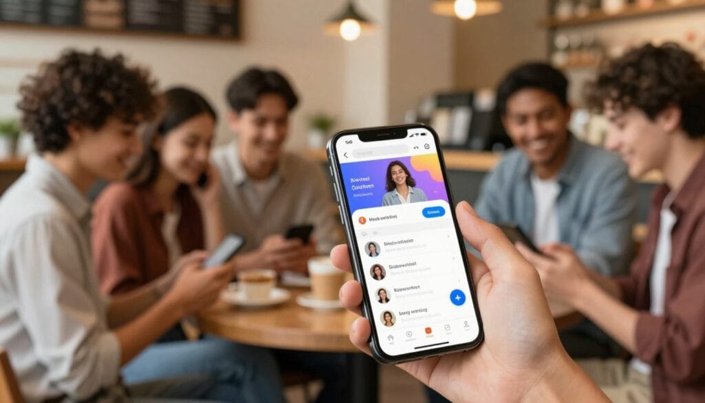 mobile chat room profile creation