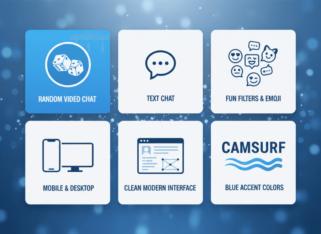 Camsurf features overview with icons