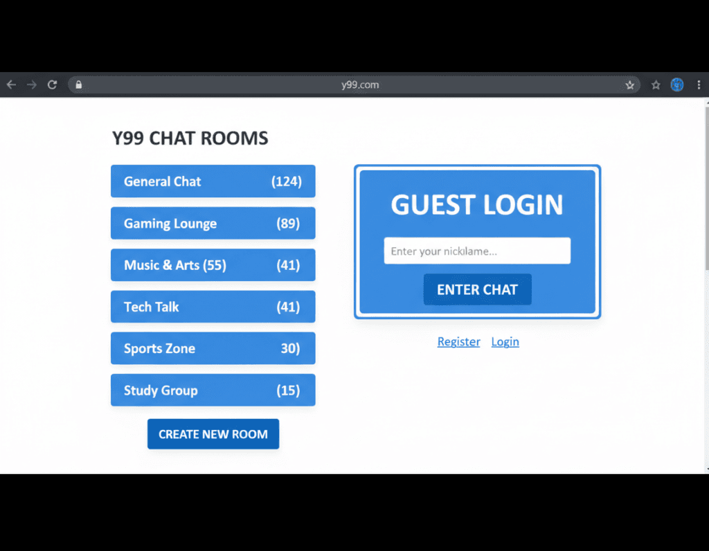 Y99 Chat platform interface
