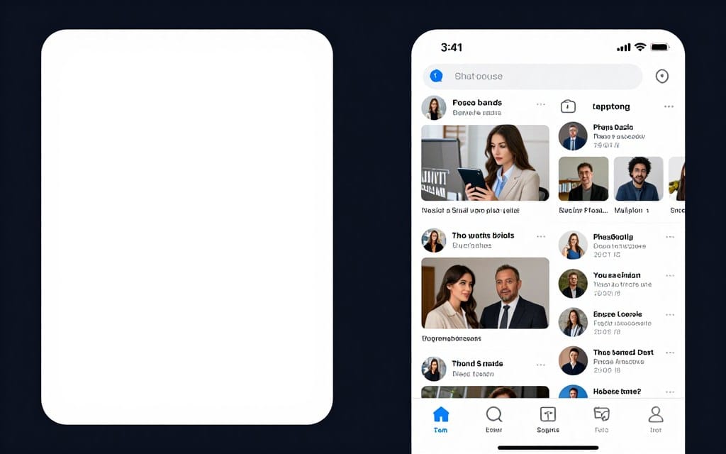 comparison between chat room interface and social media feed
