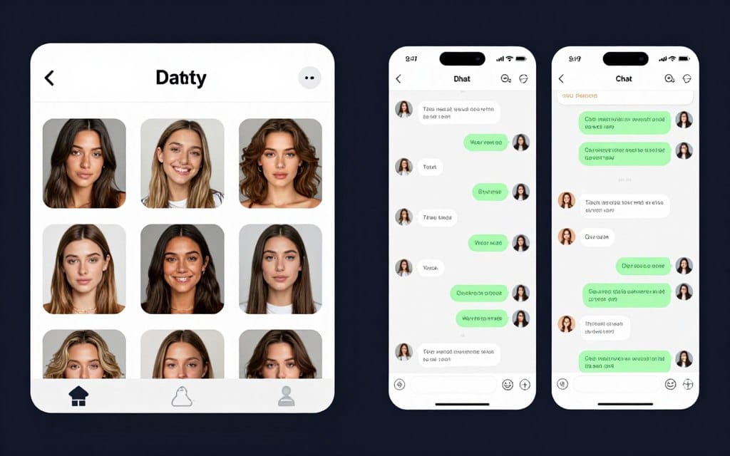 comparison visual between dating apps and chat rooms