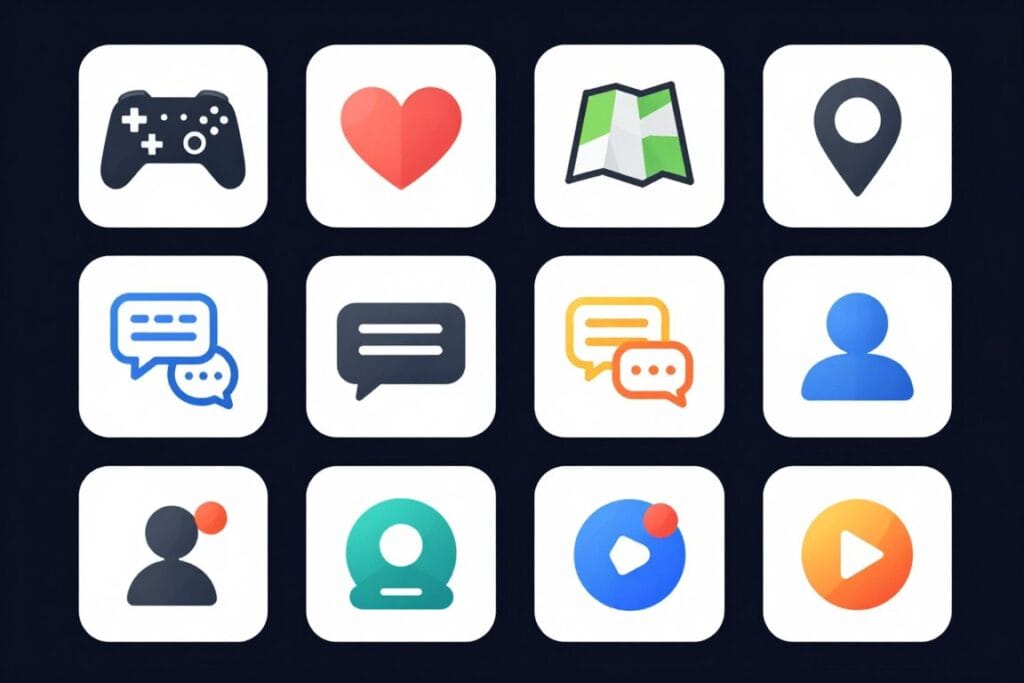 different types of chat rooms organized by category