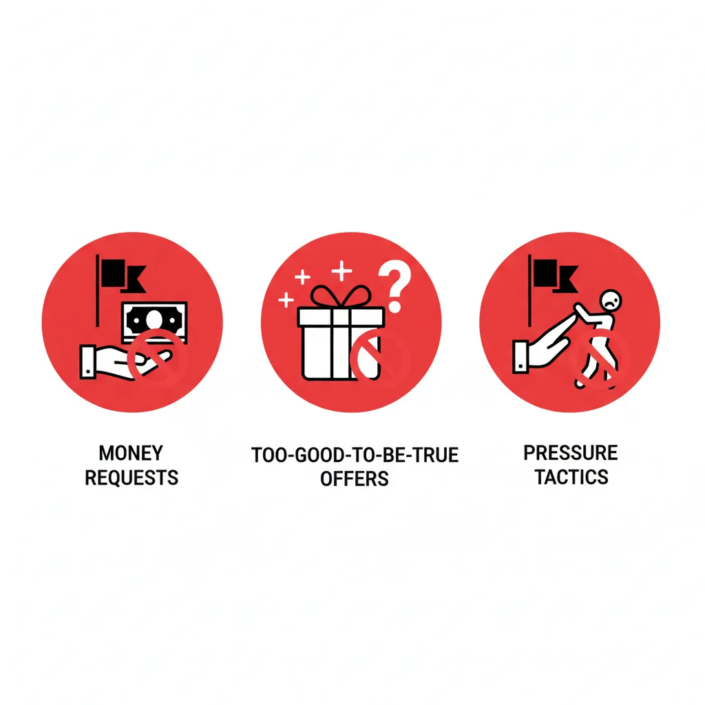 Warning symbols for online dating red flags