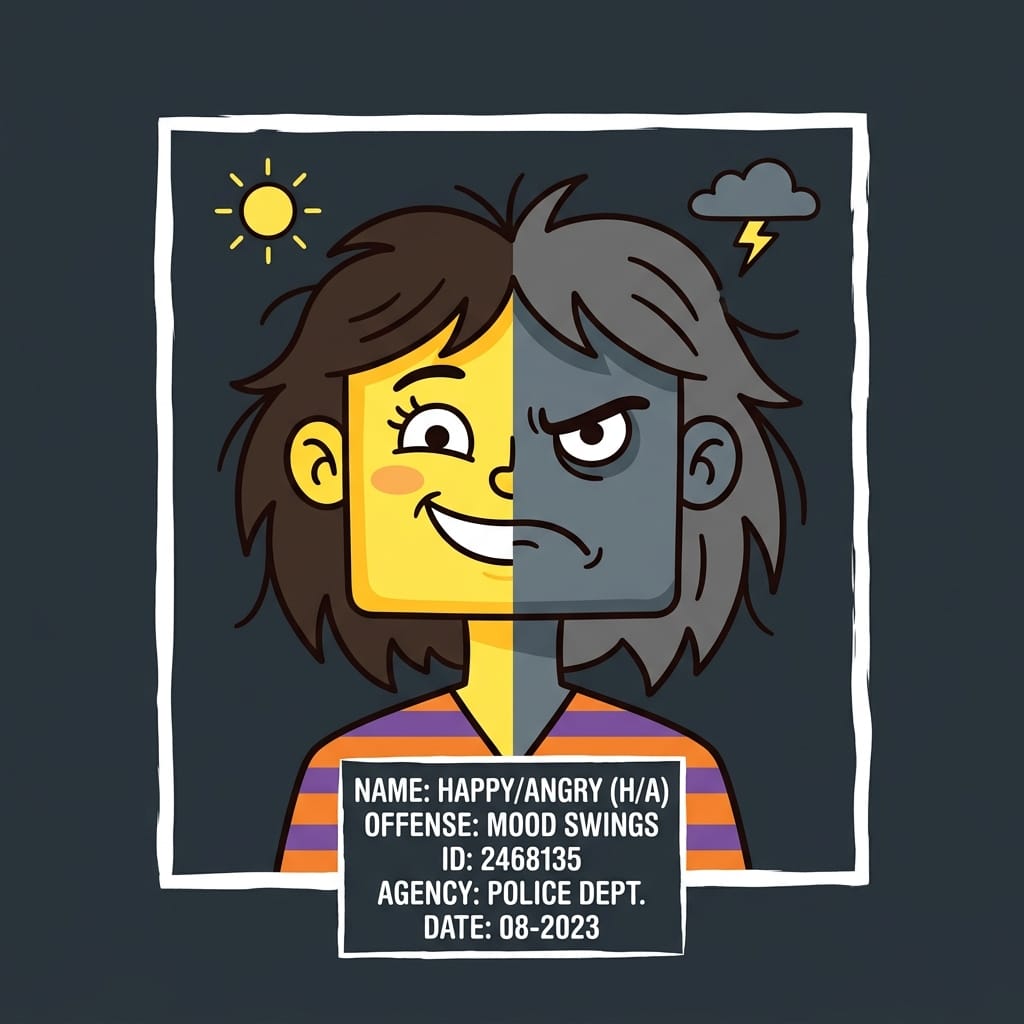 Cartoon mugshot of the Mood Switcher