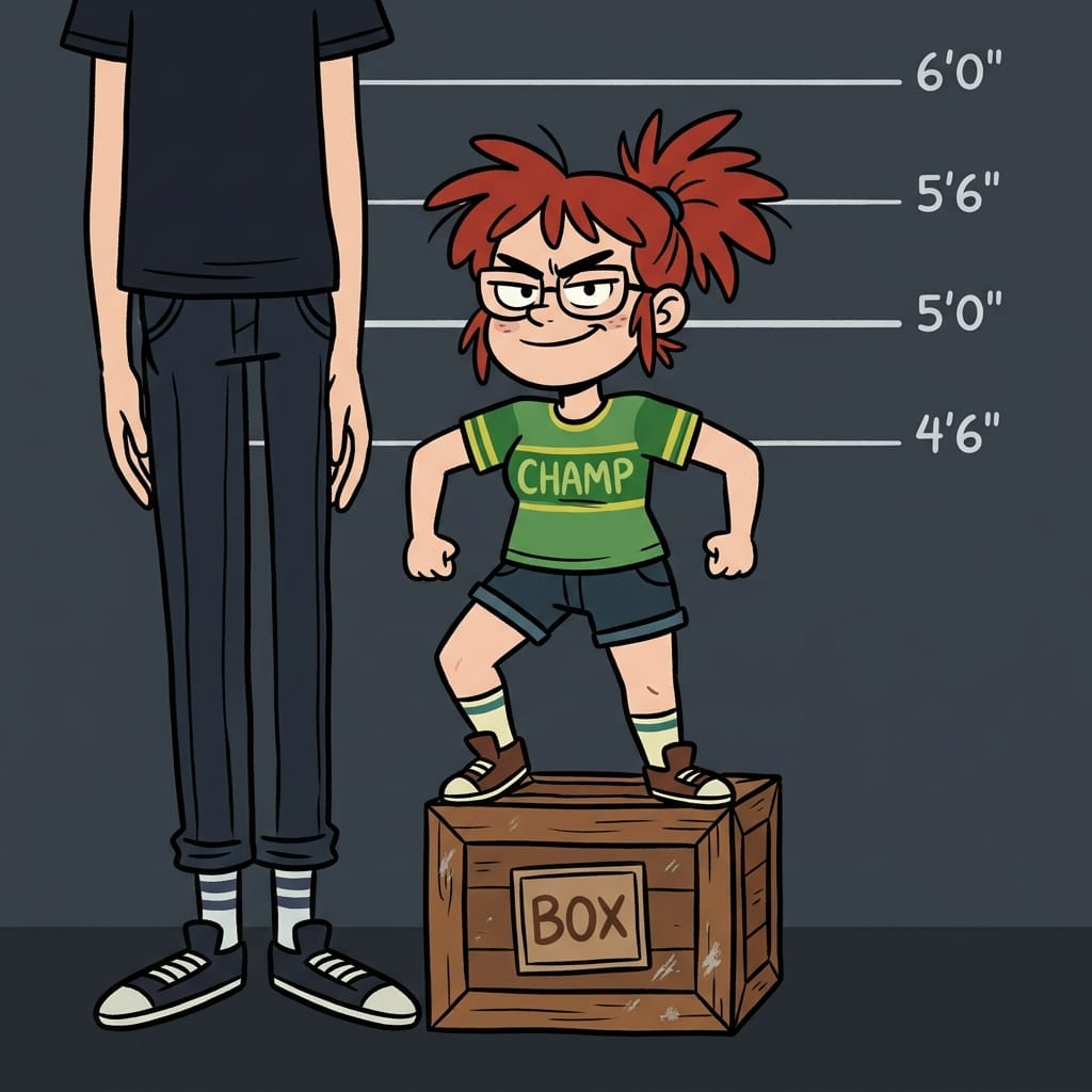 Cartoon mugshot of the Subtle One-Upper