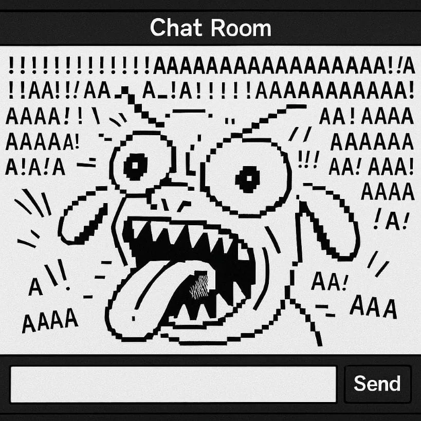 ASCII characters being spammed in a 2000s chat room