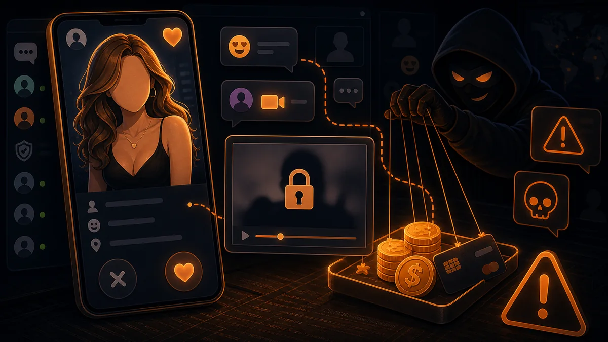 Fake private video profile connected to a payment trap and hidden scammer